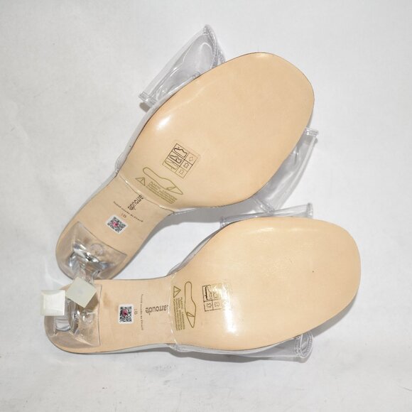 $350 LARROUDE BOW Mariah Vinyl SLIDE MULE Sandals CLEAR LEATHER 8 (DB37) - Picture 6 of 7